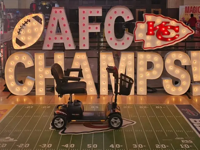 Mobility scooter rental at AFC Champs mural, Kansas City