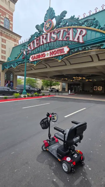 Mobility scooter rental on location at Ameristar Casino portico, Kansas City
