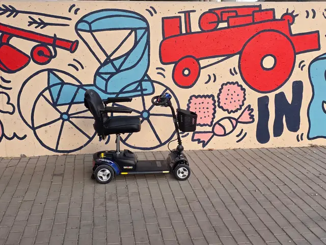 Accessible visit to a bicycle mural with a mobility scooter rental, Kansas City