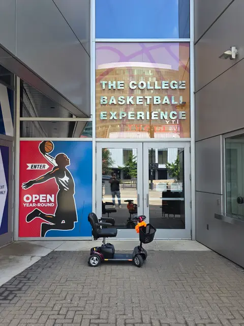 Accessible visit to College Basketball Experience with a mobility scooter rental, Kansas City