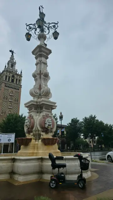 Accessible visit to Country Club Plaza tower with a mobility scooter rental, Kansas City