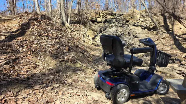 Mobility scooter from KC Mobility at a creek trail in Kansas City