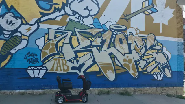 Accessible visit to a diamond graffiti with a mobility scooter rental, Kansas City
