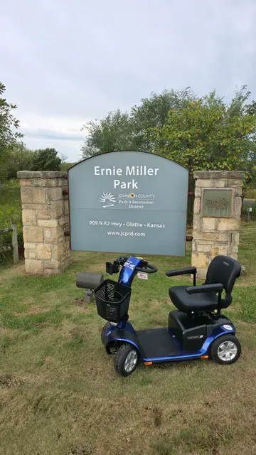 Mobility scooter from KC Mobility at Ernie Miller Park in Olathe