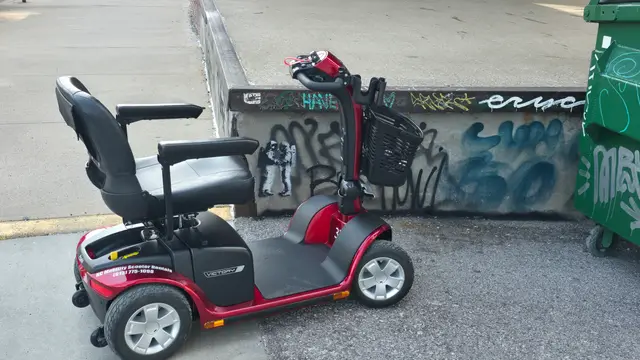 Accessible visit to a graffiti wall with a mobility scooter rental, Kansas City