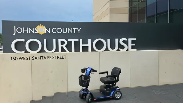 Accessible visit to Johnson County Courthouse with a mobility scooter rental, Olathe