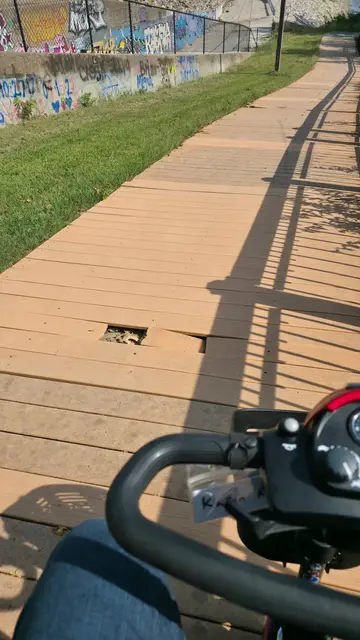 Accessible visit to Kaw Point boardwalk with a mobility scooter rental, Kansas City, KS