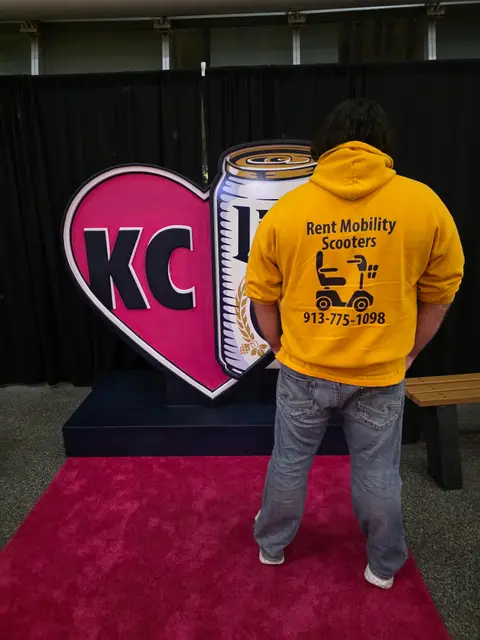 Accessible visit to KC heart sculpture with a mobility scooter rental, Kansas City