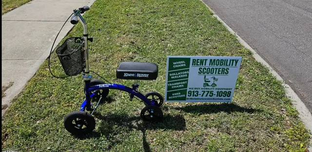 Knee scooter rental on location at a knee scooter outdoors, Kansas City