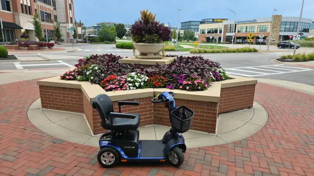 Mobility scooter from KC Mobility at Lenexa City Center planting in Lenexa