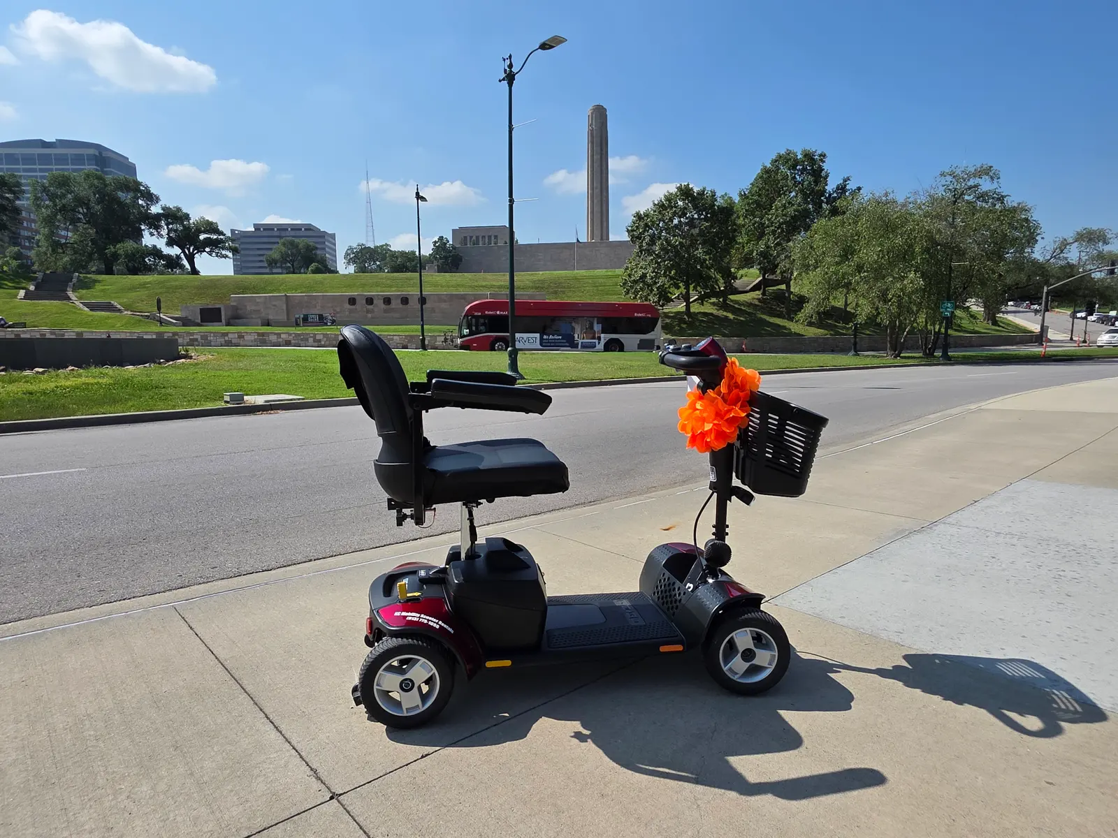 Mobility scooter rental on the Liberty Memorial grounds in Kansas City