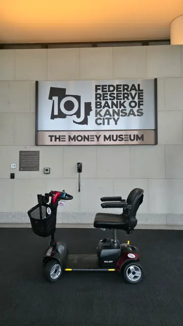 Mobility scooter rental at Money Museum Bank of Kansas City, Kansas City
