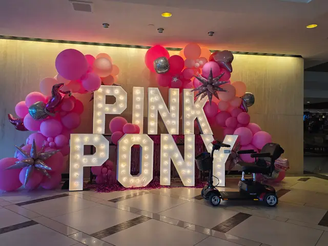 Mobility scooter rental at PINK PONY balloon display, Kansas City
