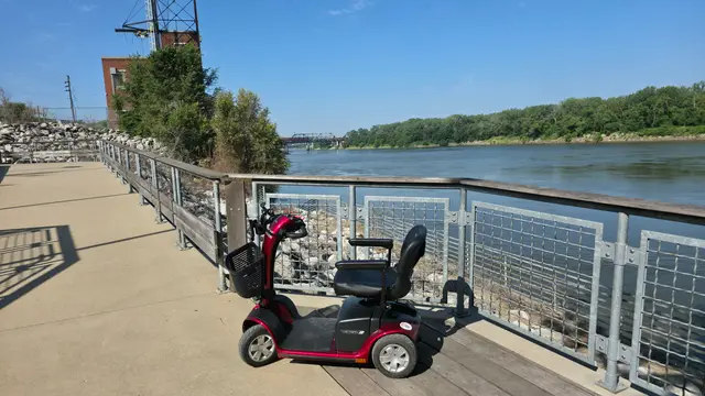 Mobility scooter rental at Riverfront boardwalk, Kansas City