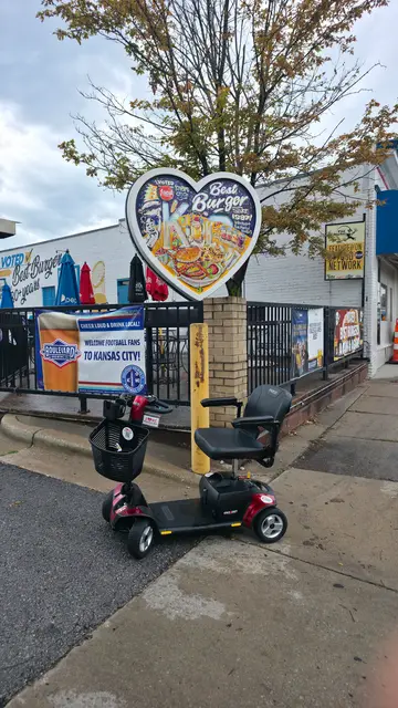 Mobility scooter rental at Westport storefronts, Kansas City