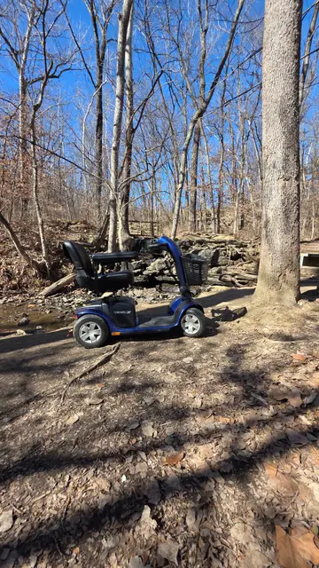 Accessible visit to a woodland trail with a mobility scooter rental, Kansas City